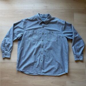 L.L. Bean Men's Blue Pinstripe Button Down Shirt